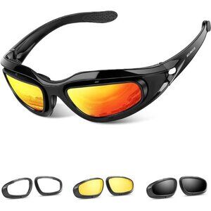 BELINOUS Polarized Motorcycle Riding Glasses Goggles for Men Foam Padding